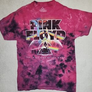 Mens Sz M Pink Floyd Tie Dye Dark Side of the Moon T-Shirt Very Gently Worn